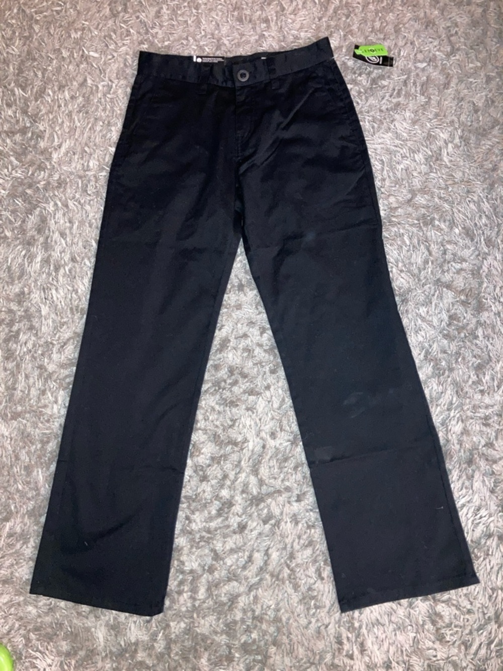 Volcom boys Black Chino Pants sz 26 Fricken youth 12/14